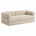 3-Sitzer Sofa 220 x 95 x 75 cm aus Boucléstoff in Creme - gepolstertes Lounge-Sofa