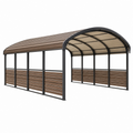 Carport 500 x 300 x 240 cm aus Metall und Polycarbonat Braun Schwarz - Überdachung mit Seitenwänden